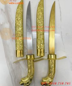 Kiếm Bằng Đồng Dài 40cm Chạm Rồng Phong Thủy