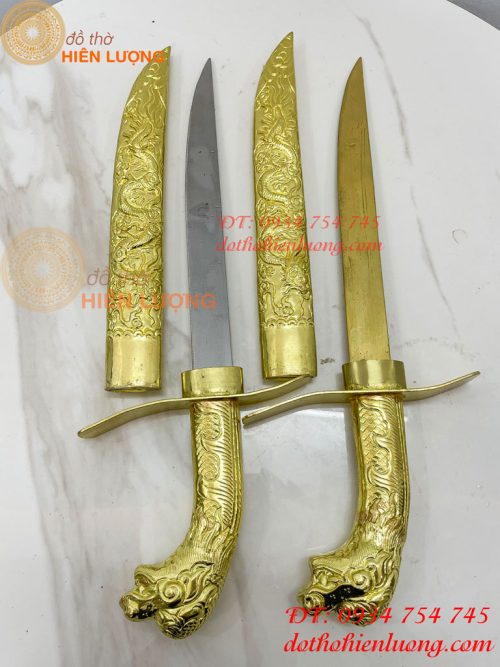 Kiếm Bằng Đồng Dài 40cm Chạm Rồng Phong Thủy