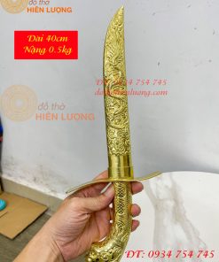 Kiếm Bằng Đồng Dài 40cm Chạm Rồng Phong Thủy