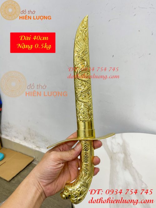Kiếm Bằng Đồng Dài 40cm Chạm Rồng Phong Thủy