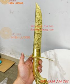 Kiếm Bằng Đồng Dài 40cm Chạm Rồng Phong Thủy