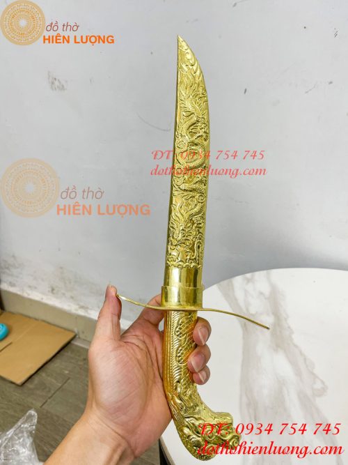 Kiếm Bằng Đồng Dài 40cm Chạm Rồng Phong Thủy