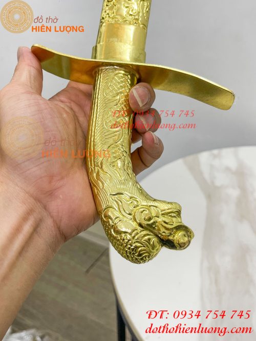 Kiếm Bằng Đồng Dài 40cm Chạm Rồng Phong Thủy