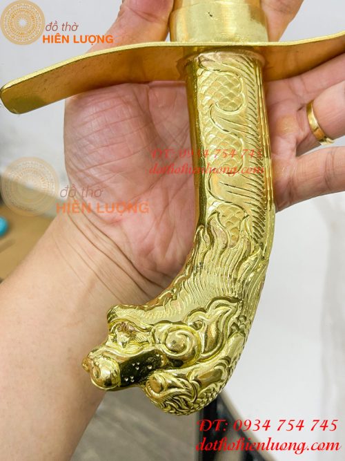 Kiếm Bằng Đồng Dài 40cm Chạm Rồng Phong Thủy