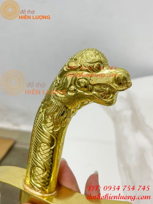 Kiếm Bằng Đồng Dài 40cm Chạm Rồng Phong Thủy