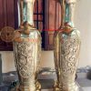 Đôi Lọ Lục Bình Bằng Đồng Cao 1m7 Hoa Văn Tứ Quý