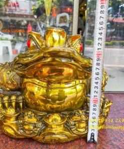 Tượng Cóc Thiềm Thừ Bằng Đồng Cỡ To Cao 25cm
