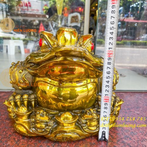 Tượng Cóc Thiềm Thừ Bằng Đồng Cỡ To Cao 25cm