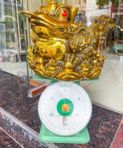 Tượng Cóc Thiềm Thừ Bằng Đồng Cỡ To Cao 25cm