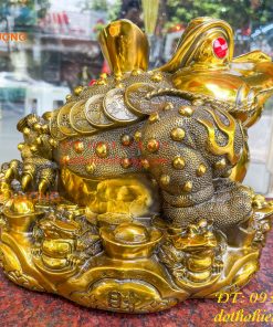 Tượng Cóc Thiềm Thừ Bằng Đồng Cỡ To Cao 25cm