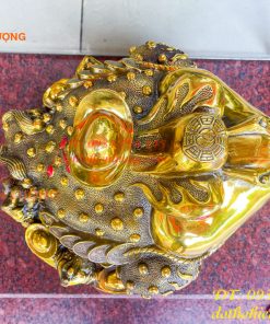 Tượng Cóc Thiềm Thừ Bằng Đồng Cỡ To Cao 25cm