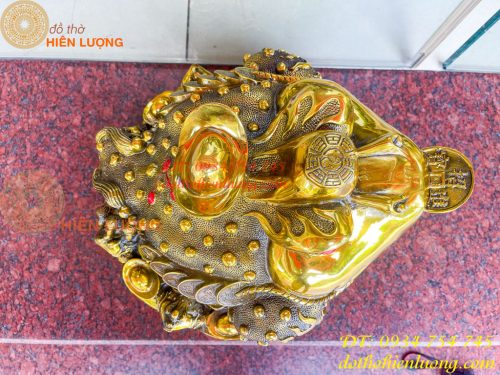 Tượng Cóc Thiềm Thừ Bằng Đồng Cỡ To Cao 25cm
