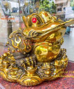 Tượng Cóc Thiềm Thừ Bằng Đồng Cỡ To Cao 25cm