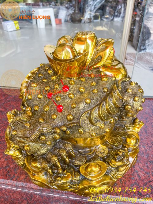 Tượng Cóc Thiềm Thừ Bằng Đồng Cỡ To Cao 25cm