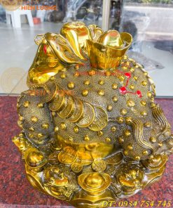 Tượng Cóc Thiềm Thừ Bằng Đồng Cỡ To Cao 25cm