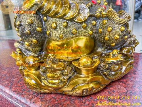 Tượng Cóc Thiềm Thừ Bằng Đồng Cỡ To Cao 25cm
