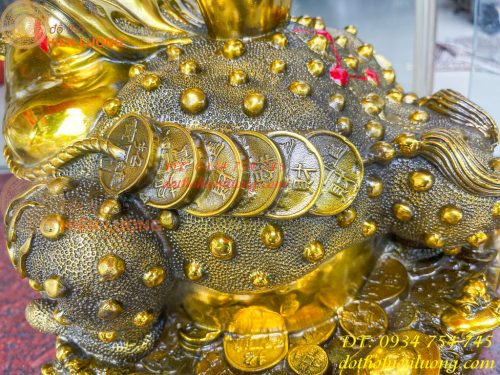 Tượng Cóc Thiềm Thừ Bằng Đồng Cỡ To Cao 25cm