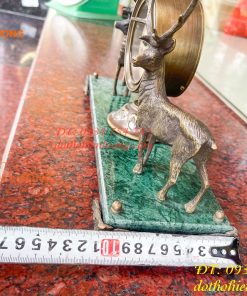 Đồng Hồ Hươu Bằng Đồng Lên Dây Cót Decor