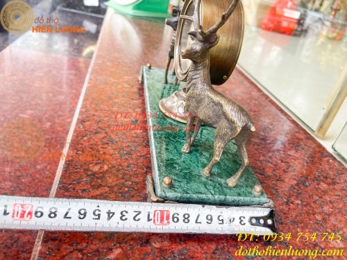 Đồng Hồ Hươu Bằng Đồng Lên Dây Cót Decor