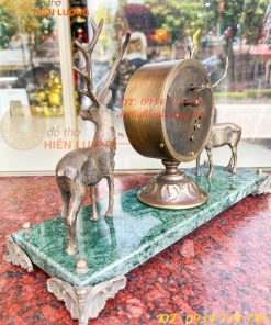 Đồng Hồ Hươu Bằng Đồng Lên Dây Cót Decor
