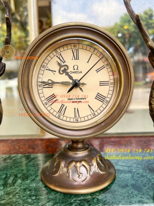 Đồng Hồ Hươu Bằng Đồng Lên Dây Cót Decor