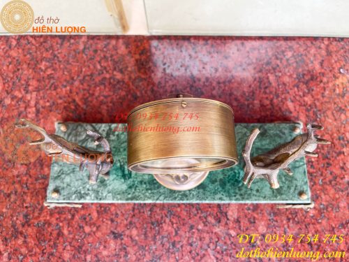 Đồng Hồ Hươu Bằng Đồng Lên Dây Cót Decor