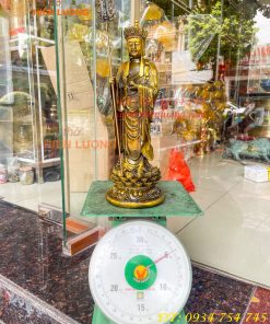 Tượng Địa Tạng Đứng Cao 35cm Bằng Đồng