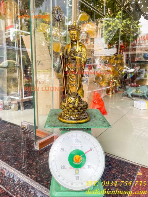 Tượng Địa Tạng Đứng Cao 35cm Bằng Đồng