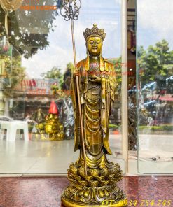 Tượng Địa Tạng Đứng Cao 35cm Bằng Đồng