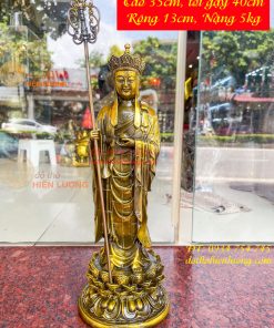 Tượng Địa Tạng Đứng Cao 35cm Bằng Đồng