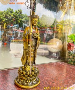 Tượng Địa Tạng Đứng Cao 35cm Bằng Đồng