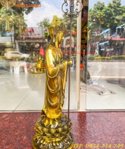 Tượng Địa Tạng Đứng Cao 35cm Bằng Đồng