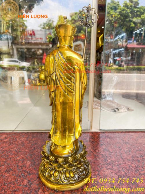 Tượng Địa Tạng Đứng Cao 35cm Bằng Đồng
