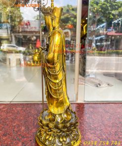 Tượng Địa Tạng Đứng Cao 35cm Bằng Đồng