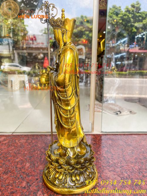Tượng Địa Tạng Đứng Cao 35cm Bằng Đồng