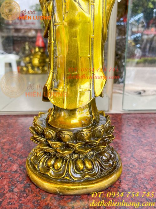 Tượng Địa Tạng Đứng Cao 35cm Bằng Đồng