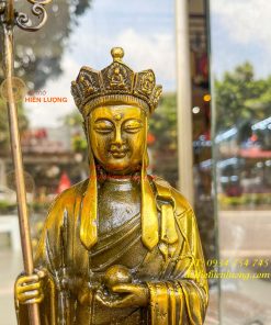 Tượng Địa Tạng Đứng Cao 35cm Bằng Đồng