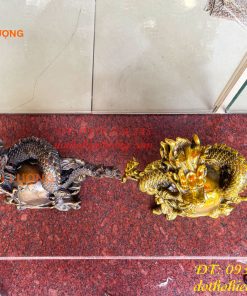 Tượng Rồng Ôm Địa Cầu Bằng Đồng Phong Thủy