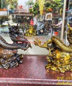 Tượng Rồng Ôm Địa Cầu Bằng Đồng Phong Thủy