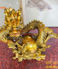Tượng Rồng Ôm Địa Cầu Bằng Đồng Phong Thủy