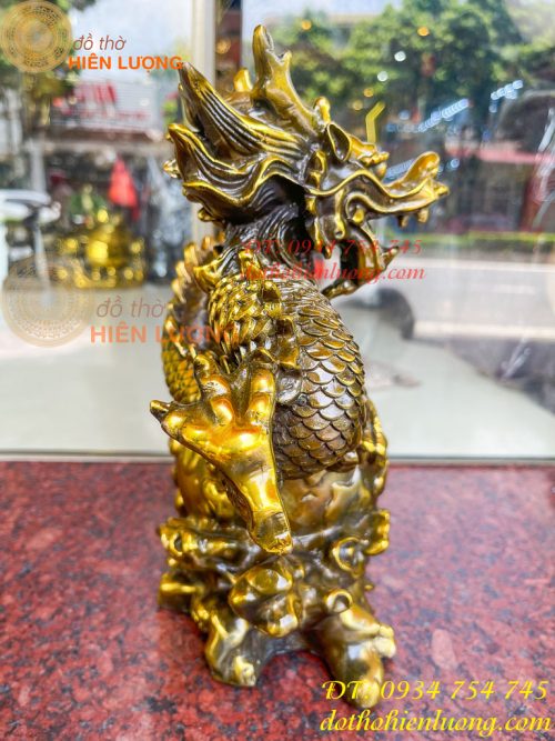 Tượng Rồng Ôm Địa Cầu Bằng Đồng Phong Thủy