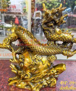 Tượng Rồng Ôm Địa Cầu Bằng Đồng Phong Thủy