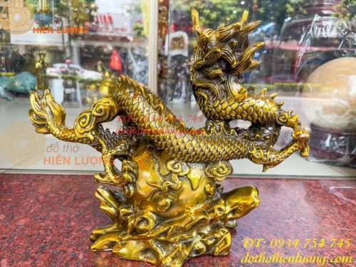 Tượng Rồng Ôm Địa Cầu Bằng Đồng Phong Thủy