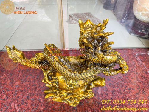 Tượng Rồng Ôm Địa Cầu Bằng Đồng Phong Thủy