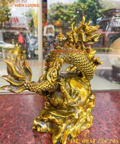 Tượng Rồng Ôm Địa Cầu Bằng Đồng Phong Thủy