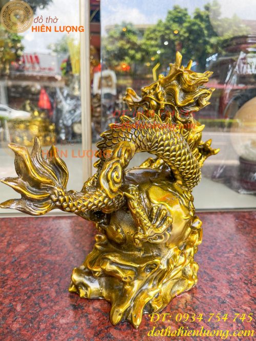 Tượng Rồng Ôm Địa Cầu Bằng Đồng Phong Thủy