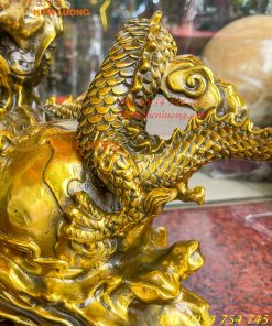 Tượng Rồng Ôm Địa Cầu Bằng Đồng Phong Thủy