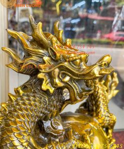 Tượng Rồng Ôm Địa Cầu Bằng Đồng Phong Thủy