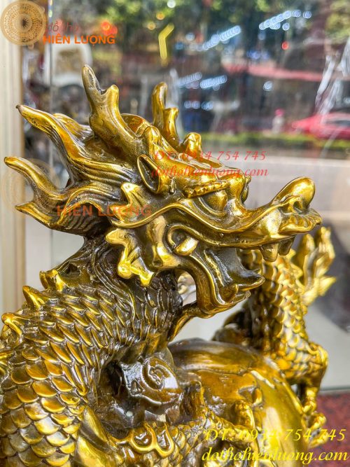 Tượng Rồng Ôm Địa Cầu Bằng Đồng Phong Thủy