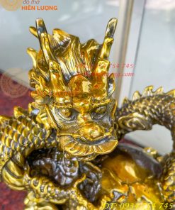Tượng Rồng Ôm Địa Cầu Bằng Đồng Phong Thủy